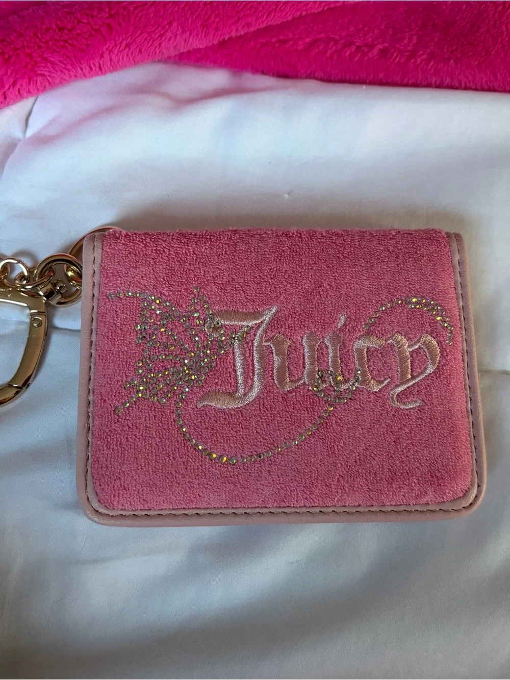 Juicy Couture Pink Cardholder with Gold Heart Charm